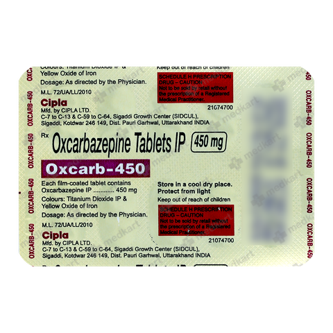 OXCARB 450MG TABLET 10'S