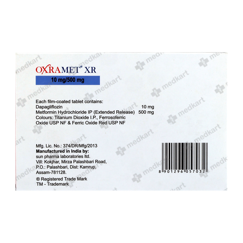 OXRAMET XR 10/500MG TABLET 7'S