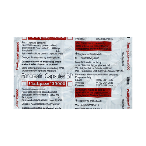 Buy Panlipase 25000 Capsule 10's Online – Medkart Pharmacy