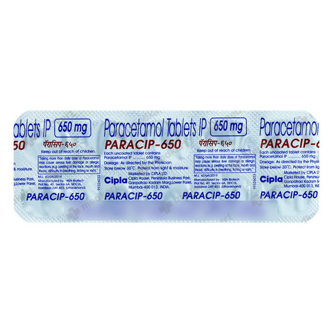 PARACIP 650MG TABLET 10'S