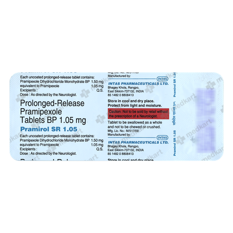 PRAMIROL SR 1.05MG TABLET 10'S