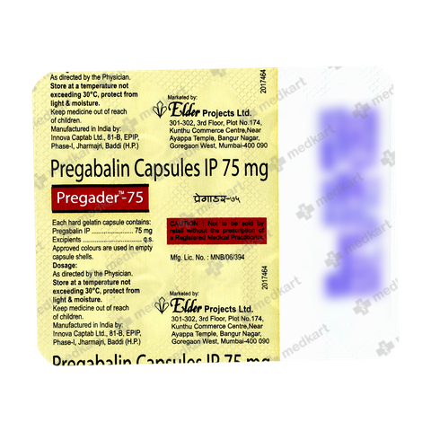 PREGADER 75MG CAPSULE 10'S