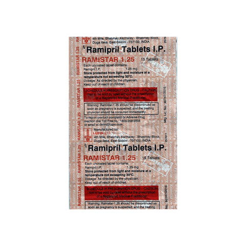 RAMISTAR 1.25MG TABLET 15'S