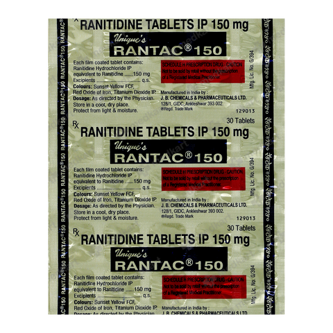 RANTAC 150MG TABLET 30'S