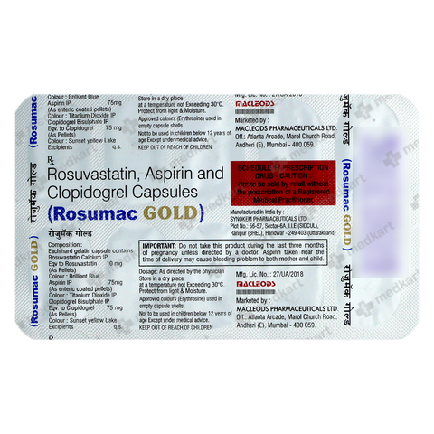  Buy ROSUMAC GOLD 10MG CAPSULE 10'S capsule Online