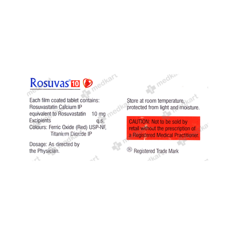 ROSUVAS 10MG TABLET 15'S