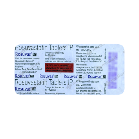 ROSUVAS 20MG TABLET 10'S