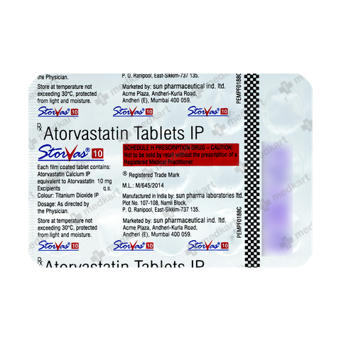 STORVAS 10MG TABLET 15'S