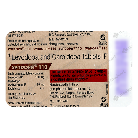 SYNDOPA 110MG TABLET 10'S