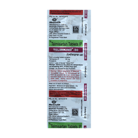 TELMIKIND 80MG TABLET 10'S