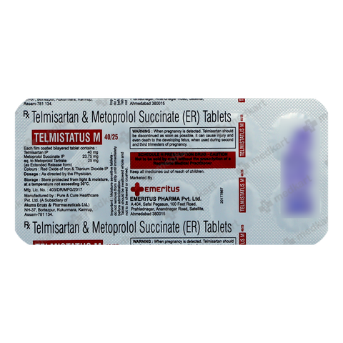 TELMISTATUS M 40/25MG TABLET 10'S