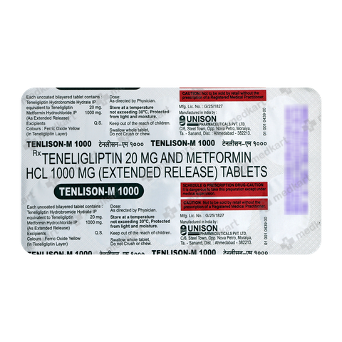 TENLISON M 1000MG TABLET 10'S