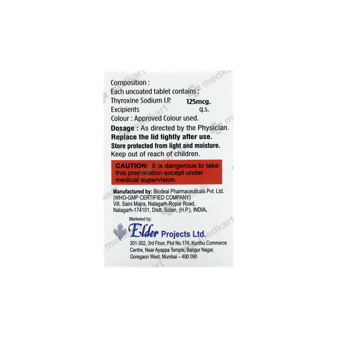 THYROXIUM 125MCG TABLET 120'S