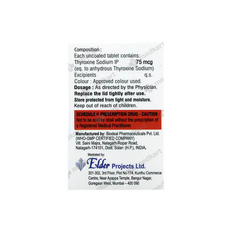 THYROXIUM 75MCG TABLET 120'S