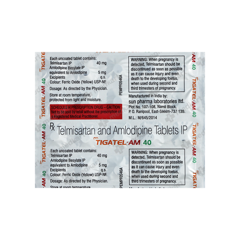 TIGATEL AM 40MG TABLET 20'S