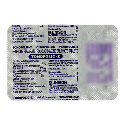 TONOFOLIC Z TABLET 10'S