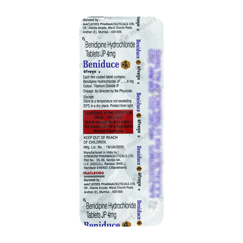 BENIDUCE 4MG TABLET 10'S composition & substitute details
