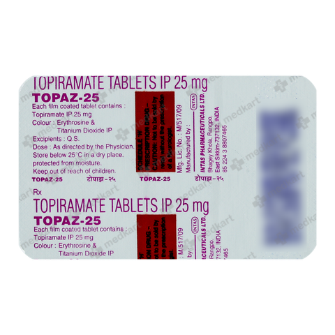 TOPAZ 25MG TABLET 15'S composition & substitute details