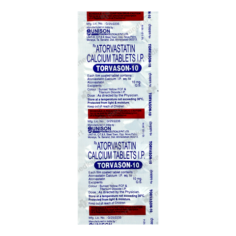 TORVASON 10MG TABLET 10'S