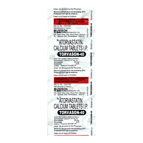 TORVASON 40MG TABLET 10'S