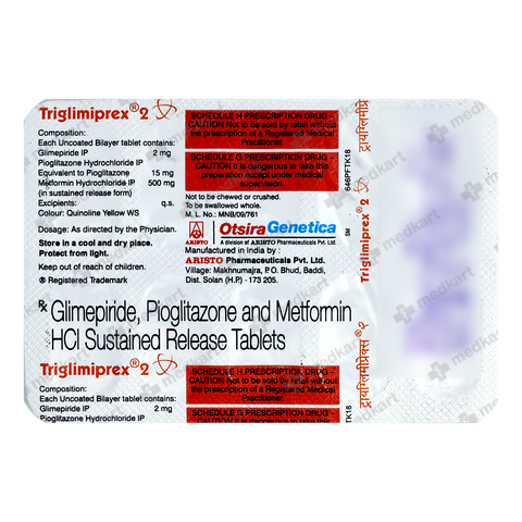 TRIGLIMIPREX 2MG TABLET 10'S
