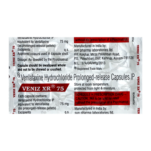 VENIZ XR 75MG CAPSULE 10'S