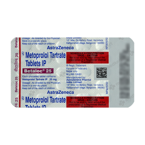 BETALOC 25 Pack of 30 tablets