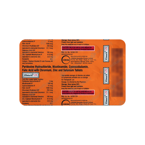 VITNEURIN CZS TABLET 15'S