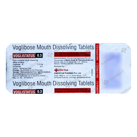 VOGLISTATUS 0.3MG TABLET 10'S