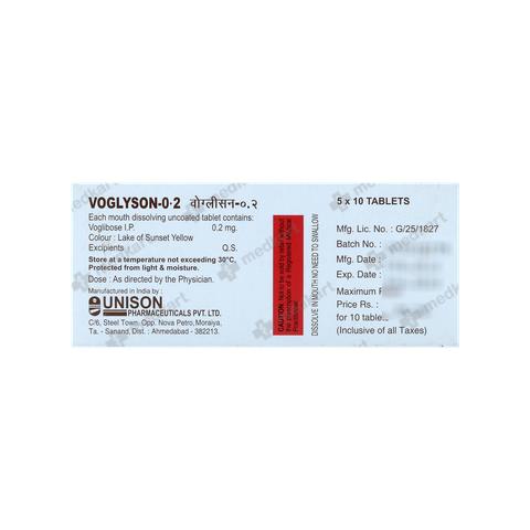VOGLYSON 0.2MG TABLET 10'S