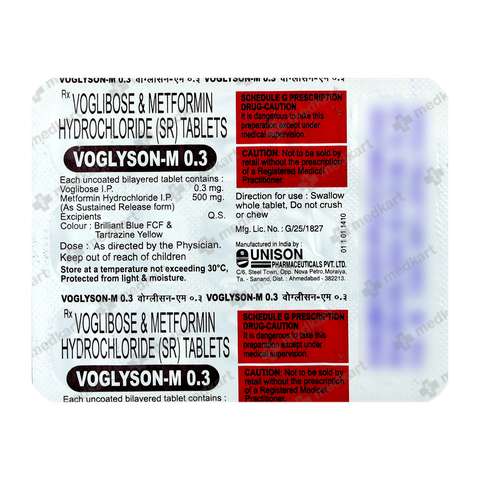 VOGLYSON M 0.3MG TABLET 15'S