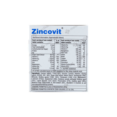 ZINCOVIT TABLET 15'S