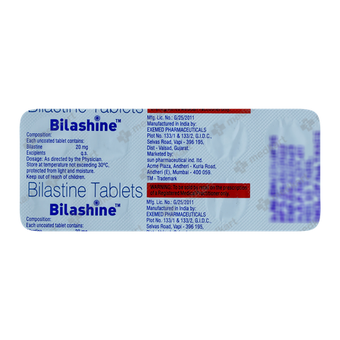 BILASHINE 20MG TABLET 10'S