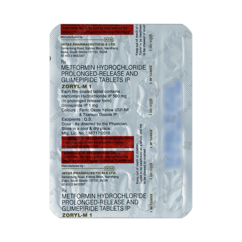 Buy ZORYL M 1 Online at Medkart