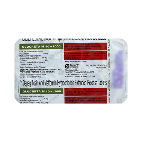 Buy Glucreta M 10/1000 Online at Medkart