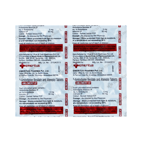 Amlomerit AT Tablet 30s – Buy Online at Best Price – Medkart