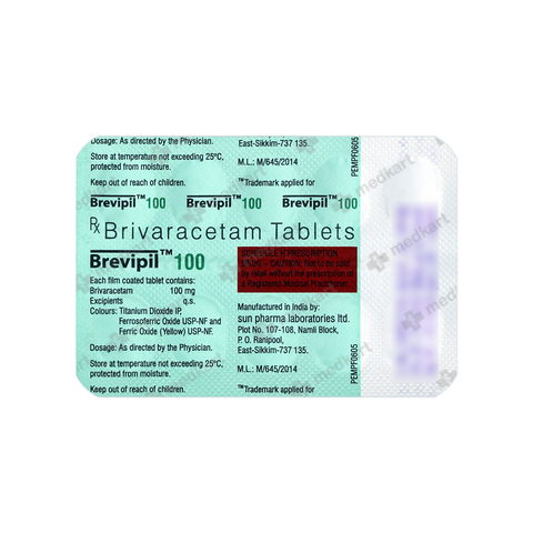 Order BREVIPIL 100MG TABLET 10'S nline at Medkart
