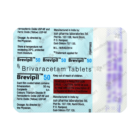 Order BREVIPIL 50 online at Medkart,