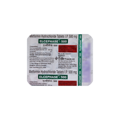 Elcephase 500mg Tablet 10's generic alternative of Metformin 500mg