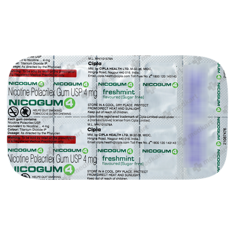 NICOGUM 4MG (FRESHMINT) TABLET 10'S