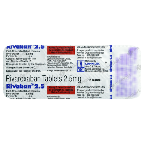 RIVABAN 2.5MG TABLET 14'S