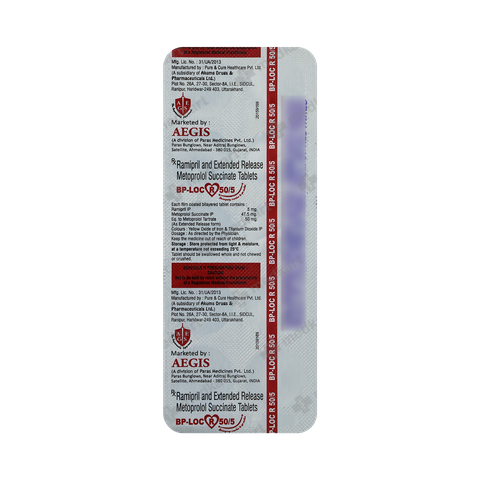 BPLOC R 50/5MG TABLET 10'S, Price, Composition & Generic Alternatives ...