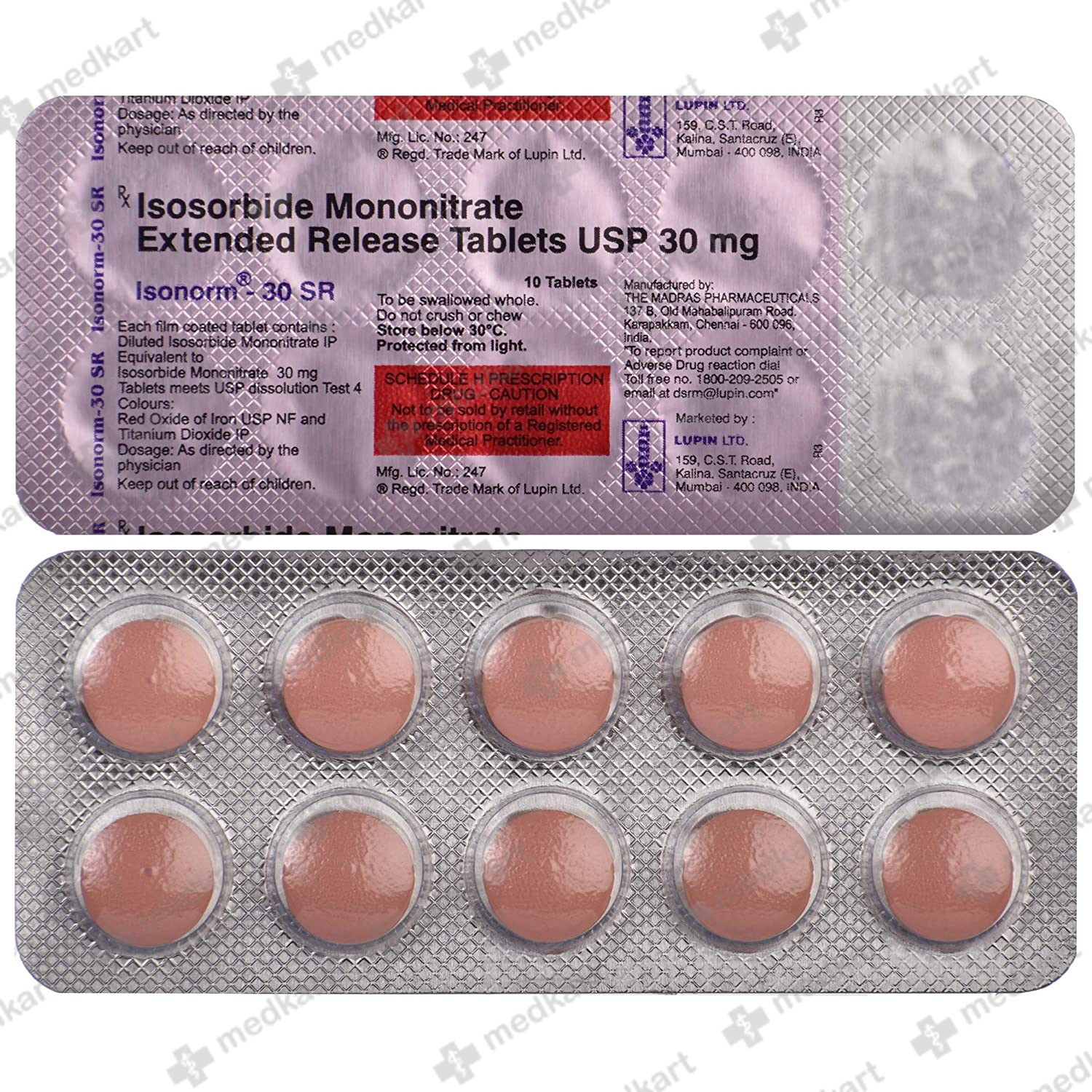 ISONORM SR 30MG TABLET 10'S
