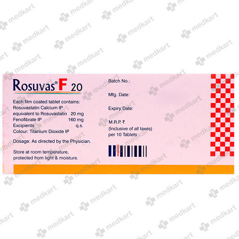 ROSUVAS F 20MG TABLET 10'S