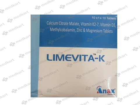  Buy LIMEVITA K TABLET 10'S capsule Online