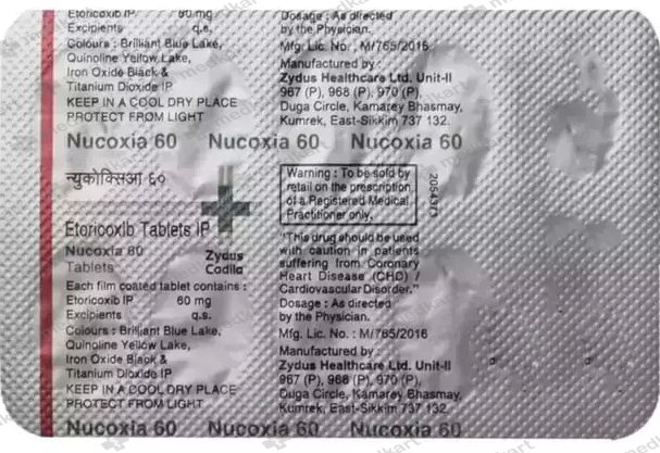 NUCOXIA 60MG TABLET 10'S