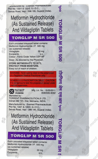 TORGLIP M SR 500MG TABLET 10'S