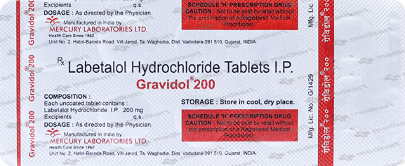 Gravidol Labetalol Hydrochloride Tablet, Mercury Laboratories Ltd