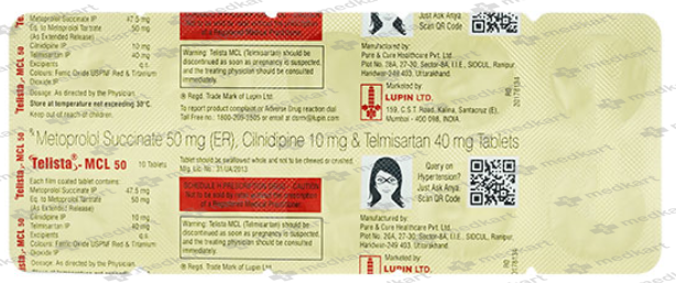TELISTA MCL 50MG TABLET 10'S