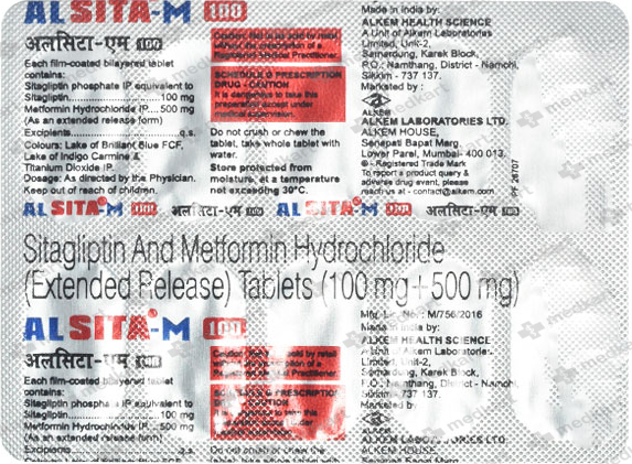 ALSITA M 100MG TABLET 10'S